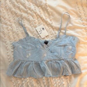 Forever 21 blue ruffle top